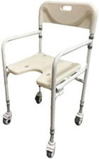 Sedia per Doccia Con Ruote Pieghevole Bianco