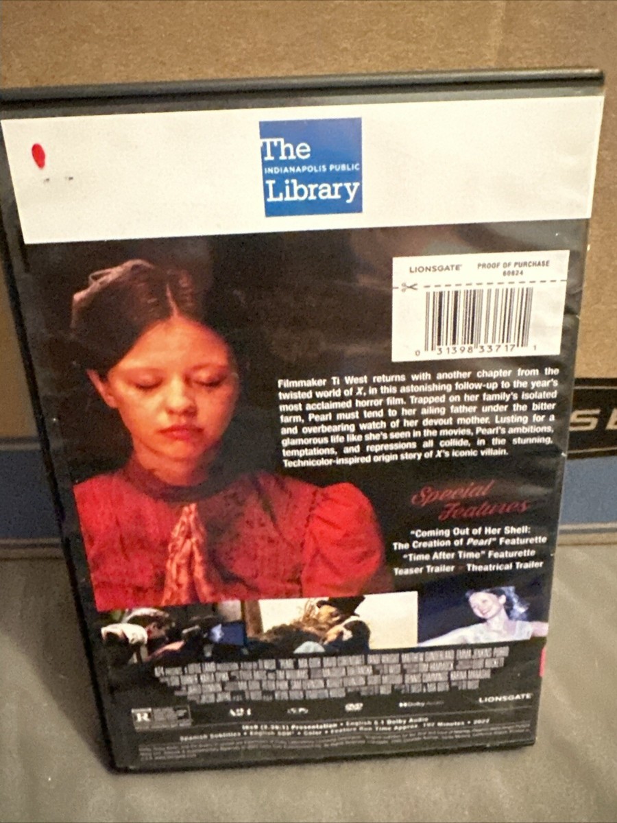 Pearl (DVD 2022) Slipcover, Ti West, Mia Goth, 