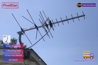 2026 Outdoor HDTV Antenna with Pole Mount for VHF UHF OTA