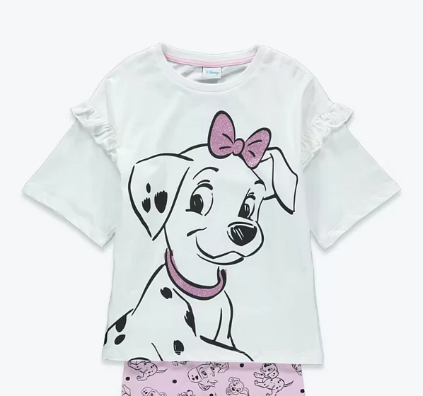 | Old Disney 5 T-Shirt Girls eBay Dalmatians Years Kids & 101 Size Shorts Printed Set