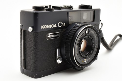 [Near MINT Konica C35 Flash Matic 35mm Rangefinder Film Camera Black JAPAN - Picture 4 of 24