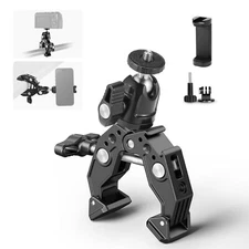 NEEWER Super Clamp with Ballhead，Phone Holder and Action Camera Mount Adapter