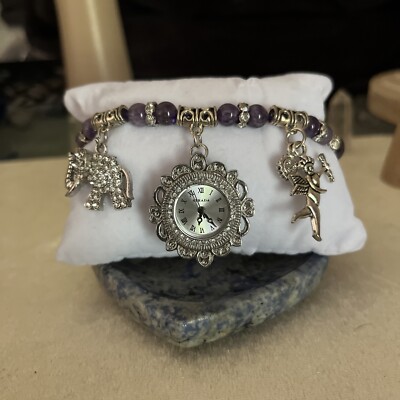 Strada Amethyst Beaded Austrian Crystal Japanese Movement