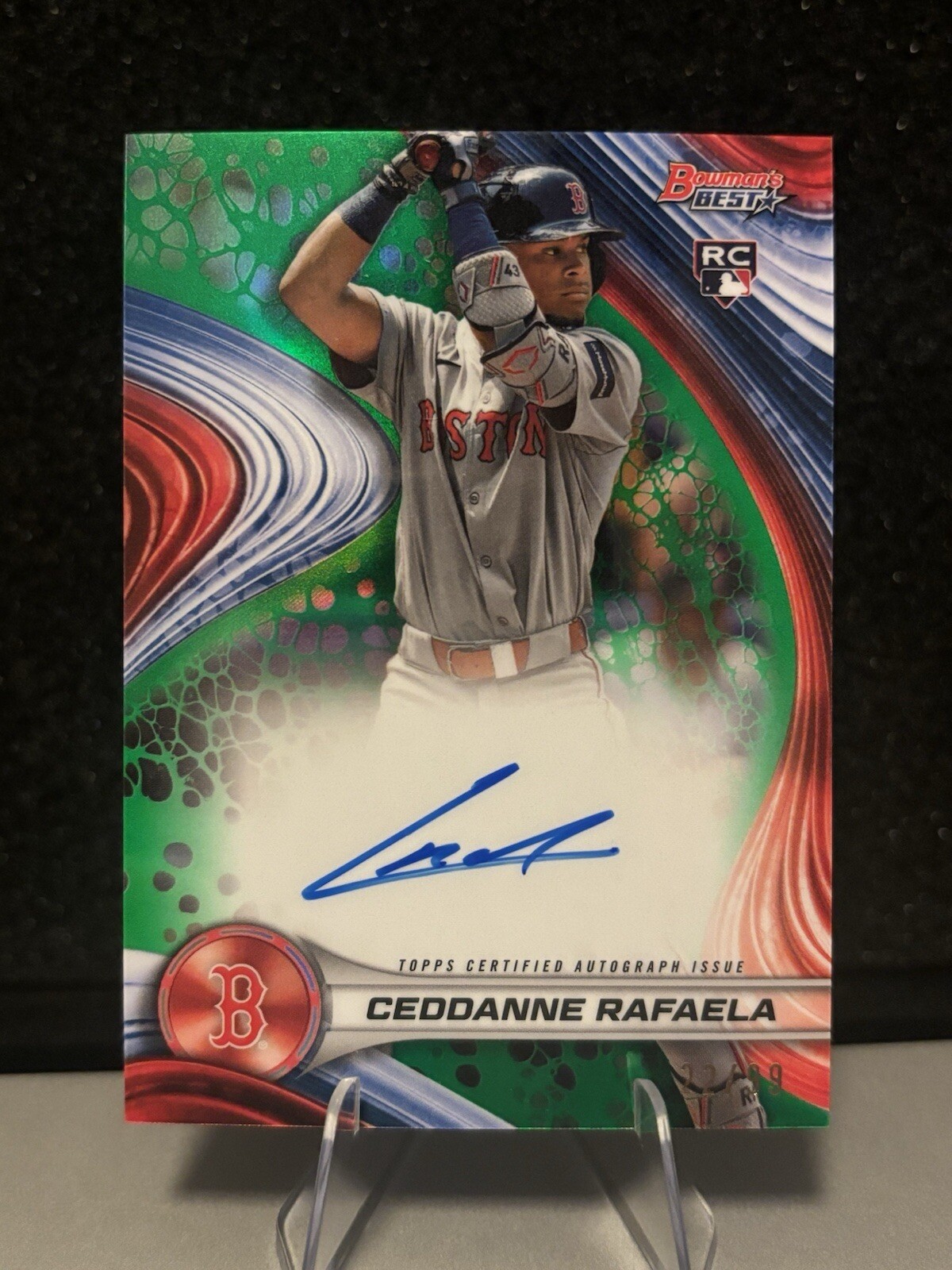 2024 Bowman's Best Autograph CEDDANNE RAFAELA #B24-CR | Green Refractor /99