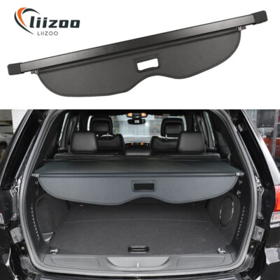 For 2011-2021 Jeep Grand Cherokee Cargo Cover Rear Retractable Trunk Shade Black