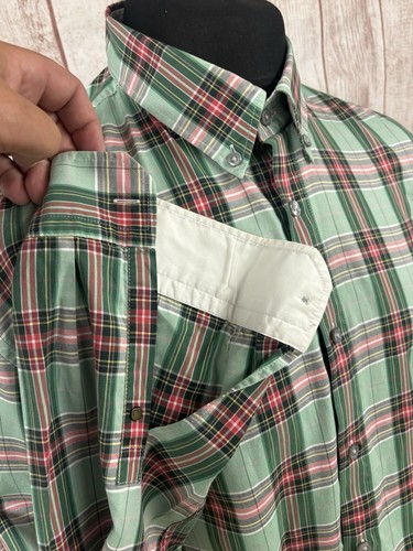 Mens Hugo Boss XXL 2XL MARCUS Tartan Check Long Sleeve Shirt Green Red 48” - Picture 14 of 24