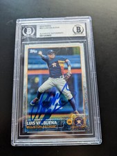2015 Topps #621 LUIS VALBUENA Signed BASEBALL AUTO Beckett SLAB TOUGH RARE