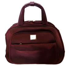 DVF Studio 17" Purple Nylon Duffle Rolling Bag Luggage Diane Von Furstenberg