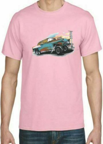 Adult DryBlend® T-Shirt - (CHEVY DRAGSTER - HOT ROD) - Picture 7 of 37