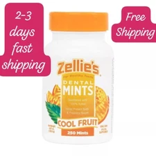 Zellie's 100% Xylitol Sugar Free Cool Fruit Mints Breath Mints Non-GMO,250 Count