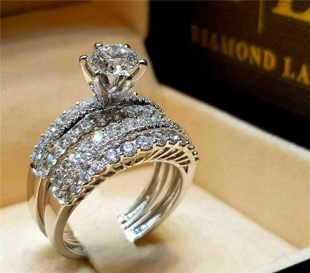 White gold wedding ring outlet sets for her