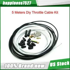 5 Metres Motorcycle Diy Throttle Cable Kit Nipples Ferrules Fit Pit Dirt Bike 1X
