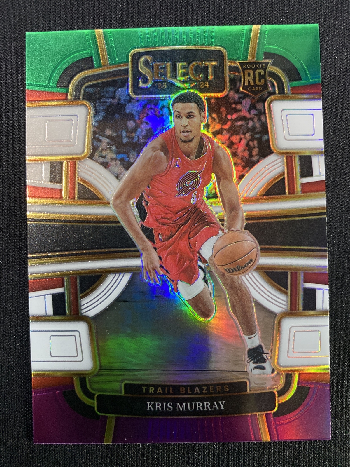 2023-24 Select Basketball Green White Purple Kris Murray #91 Trailblazers RC