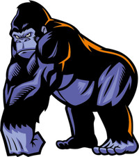 Cartoon Black Gorilla Car Bumper Sticker Decal