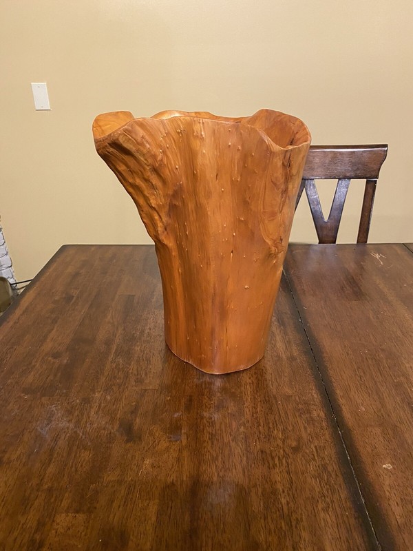 Carved Wooden Stump Log Garbage Can Decoration
