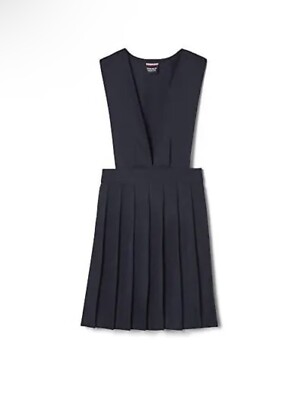 French Toast girls V-neck Jumper School Uniform Dress, Navy, US