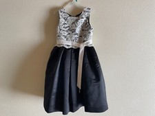 NEW girl's Us Angels bridesmaid flower girl dress size 6 black lace bodice