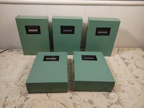 Kodak Green Kodaslide 400 File Box With Trays Storage Box & Rare Sleeve