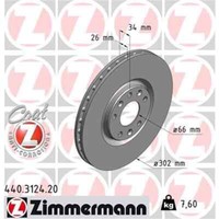 2X Zimmermann Bremsscheibe 440.3124.20