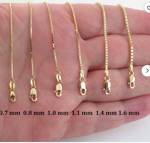 Cadena/collar colgante clásico de eslabones de caja de 24" de oro amarillo de 14k 1,4 mm 8,5 gramos - Imagen 19 de 23