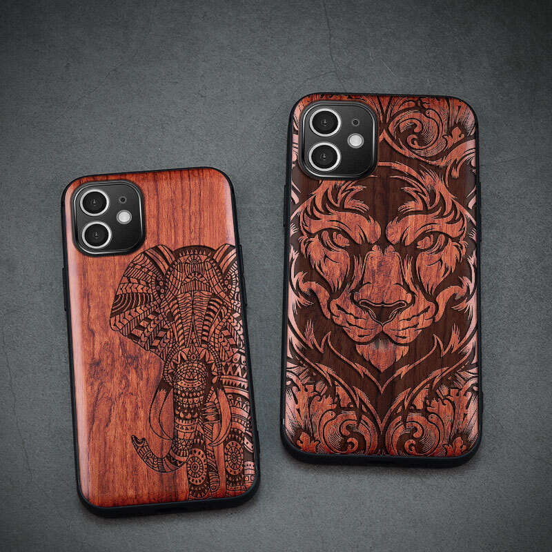 For Apple iPhone 16 15 14 13 12 11 Pro Max Mini Plus Wood Case Silicone Cover