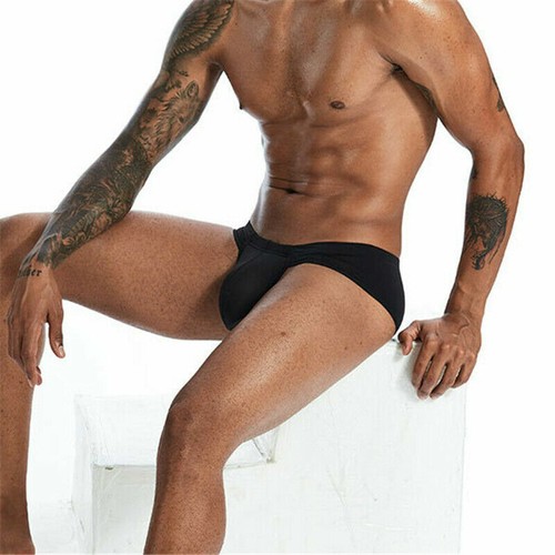 Men's Sexy Briefs Bulge Pouch Ice Silk Underwear Low-waist Ultra-thin Panties - Picture 7 of 23