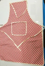 New Printed Cotton Kitchen Apron with pocket, aprx. 21"x28",RED & WHITE CHECKERS