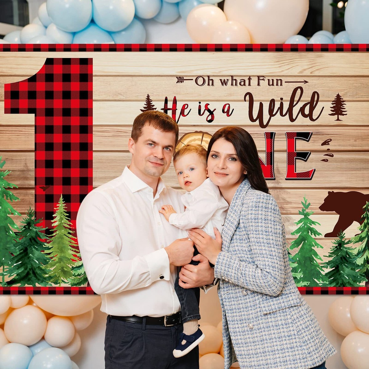 Oh Boy Hintergrund Banner Waldabenteuer – 6x4 M, Für Babyparty, Fotohintergrund, Wildnis-Theme