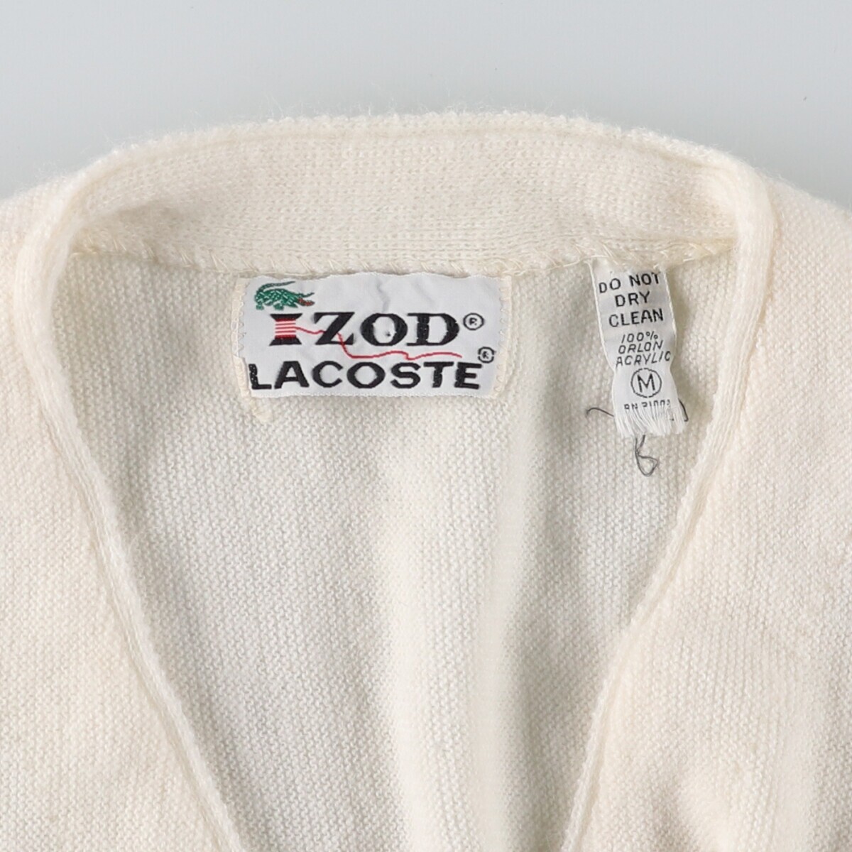 70'S Lacoste IZOD Acrylic Knit Cardigan Made in USA Men's M