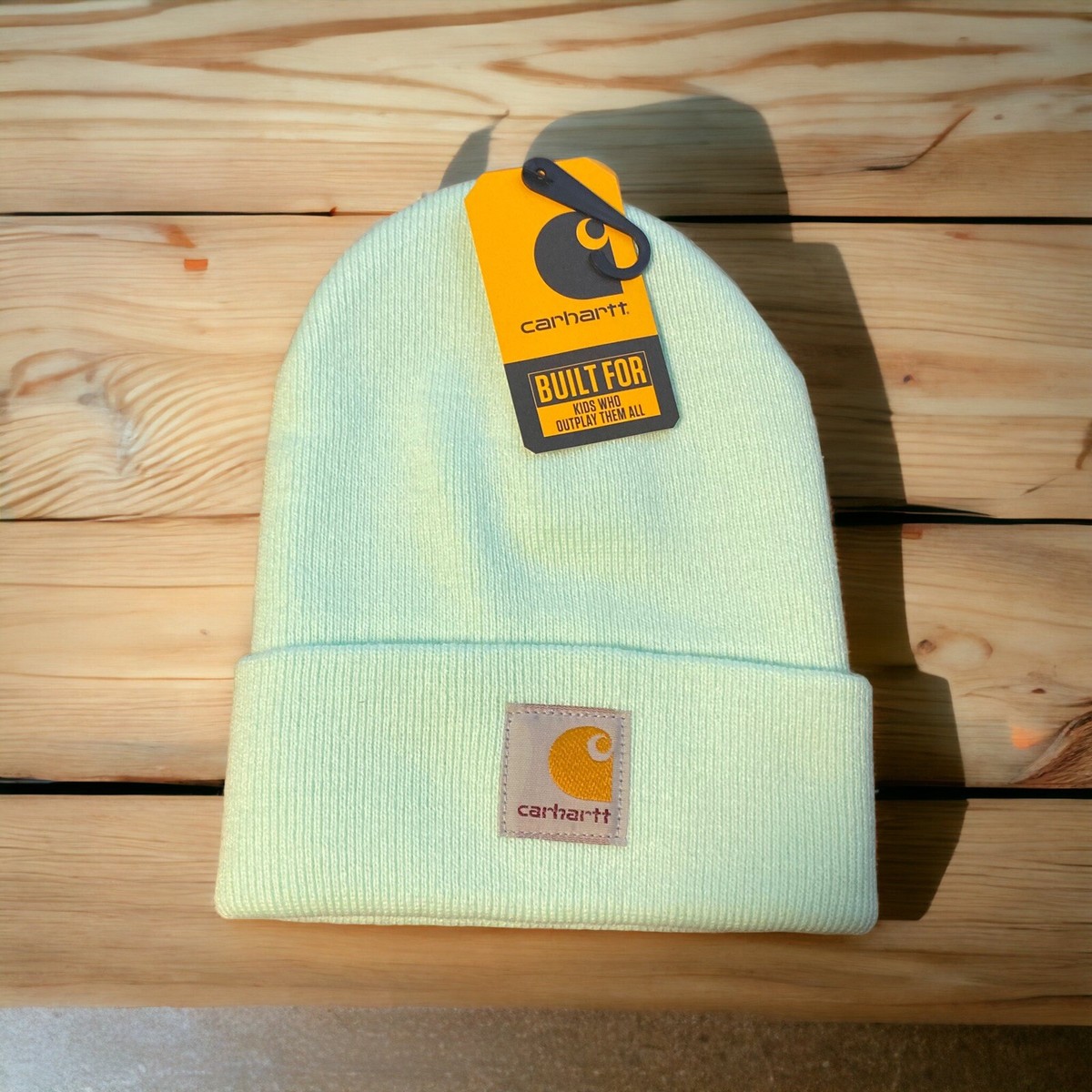 Carhartt Mint Green Knit Cuffed Beanie Kids Winter Hat Brand New Toddler  Kid