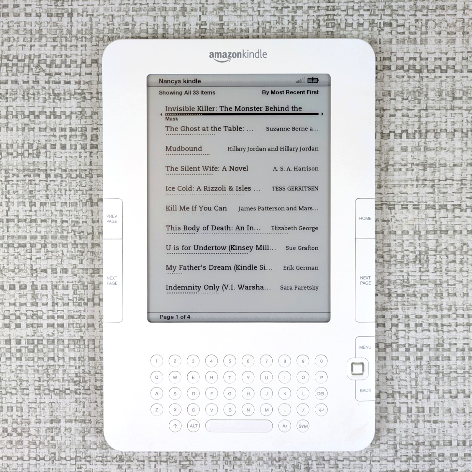 Amazon Kindle Keyboard 2nd Generation eReader D00701 White Untested  -image