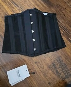 Waist Training Mesh Underbust Steel boned Corset Black BodyShaper Everbellus