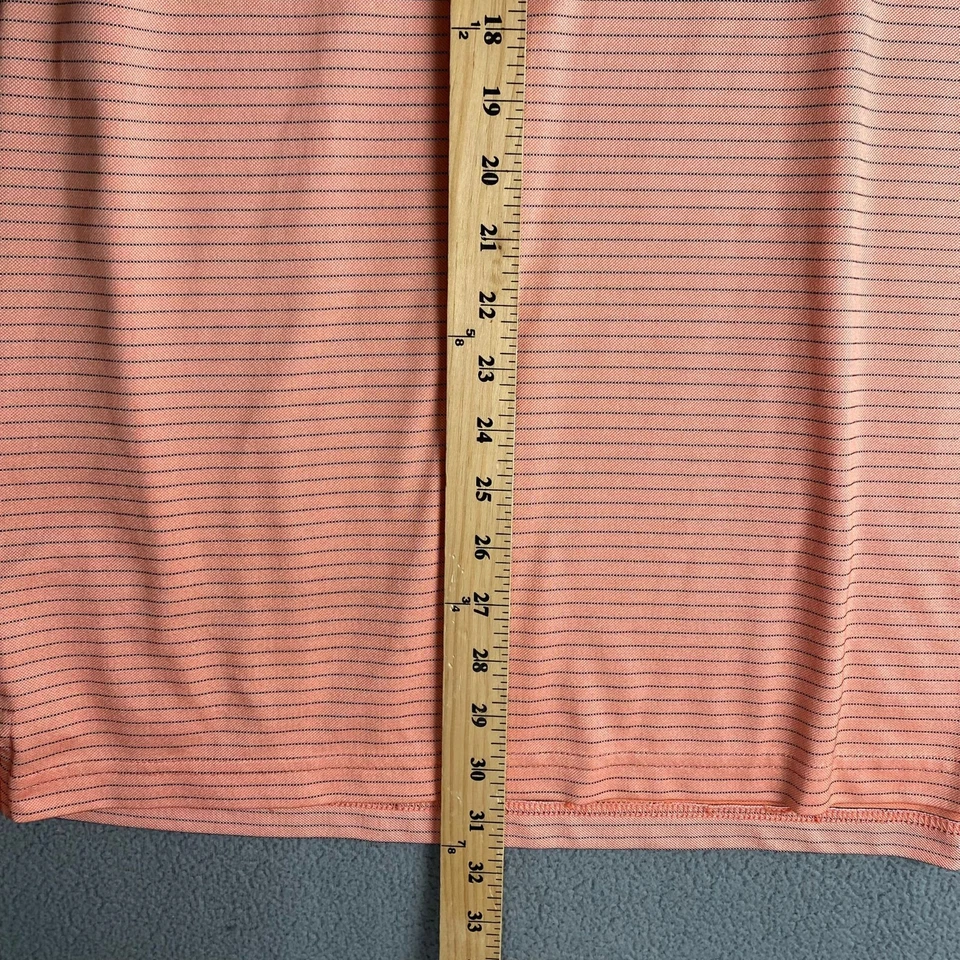 Greg Norman Polo Shirt Men's Size XXL Pink Peach Striped Short Sleeve Play Dry - Image 4 of 4