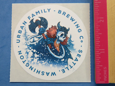 Bier Aufkleber ~ Urban Familie Gär ~ Seattle, Washington ~ Freaky Warrior & Axe