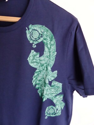 VERSACE COLLECTION T-shirt DEEP BLUE LOGO  New Colletion M Party T-shirt NEW