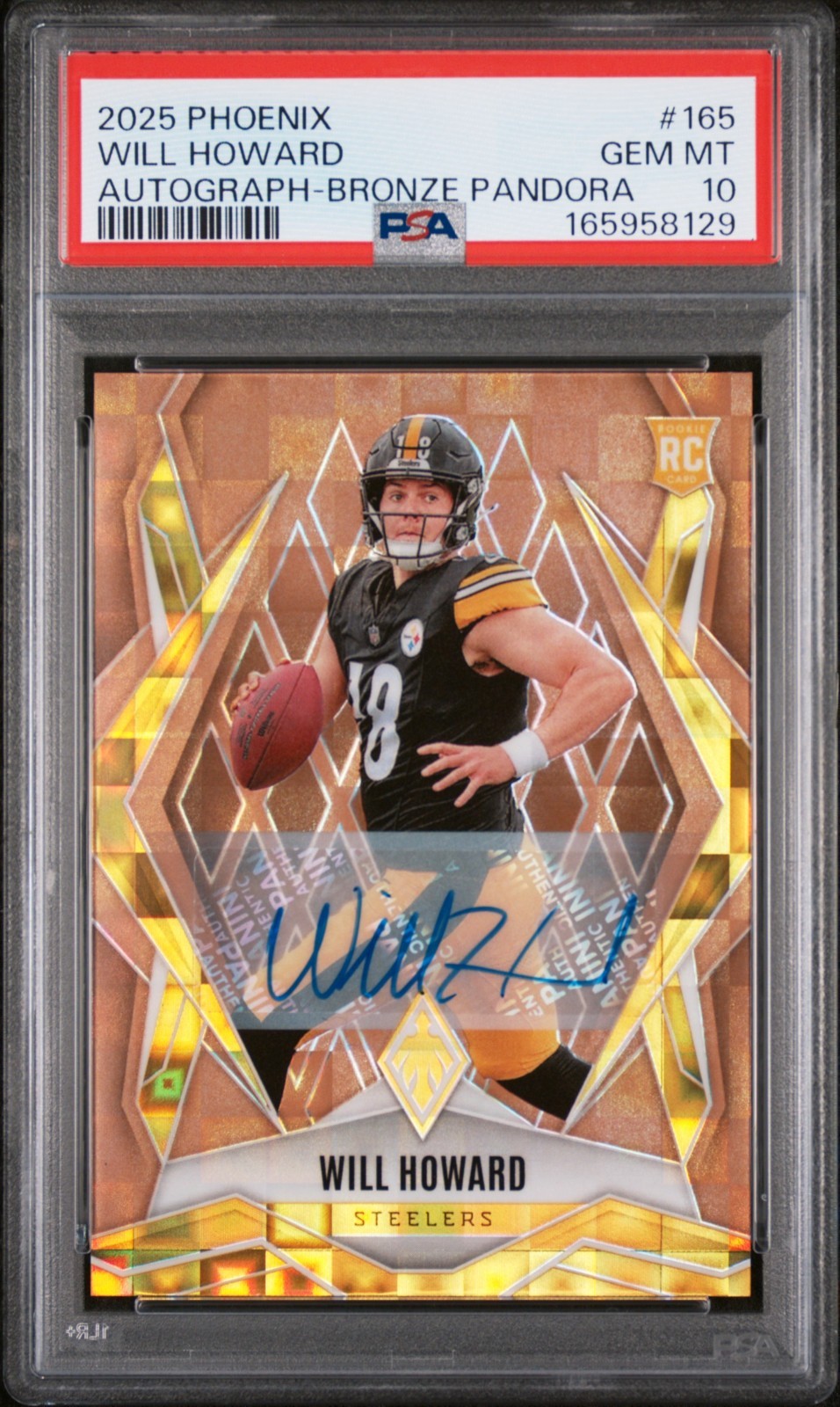 Will Howard PSA 10 Panini 2025 Auto Phoenix RC Autograph #165 Bronze Pandora /99 view 3