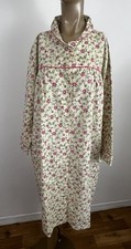 Vintage Sleepless Nites Women's M Cotton Flannel Floral Nightgown Robe Midi