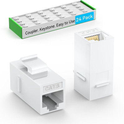 Sokqovt CAT6 RJ45 Keystone Coupler (24 Pack), Cat6 Keystone Jack Female to Femal