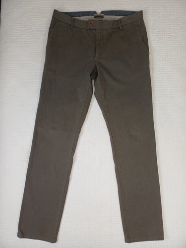 Napapijri, NAPAPIJRI Chino Men Trousers Size W33 L33 Regular Tapered Khaki Cotton Stretch