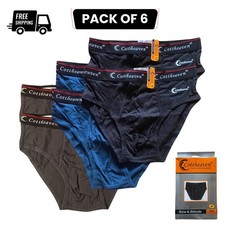 PACK OF 6 Mens Briefs Slips Classic Underwear Pants Hipster Cotton Y Front S-XL