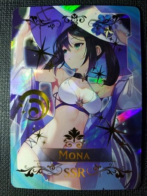 Mona Genshin Impact Goddess Anime Waifu Card Foil Holo ACG