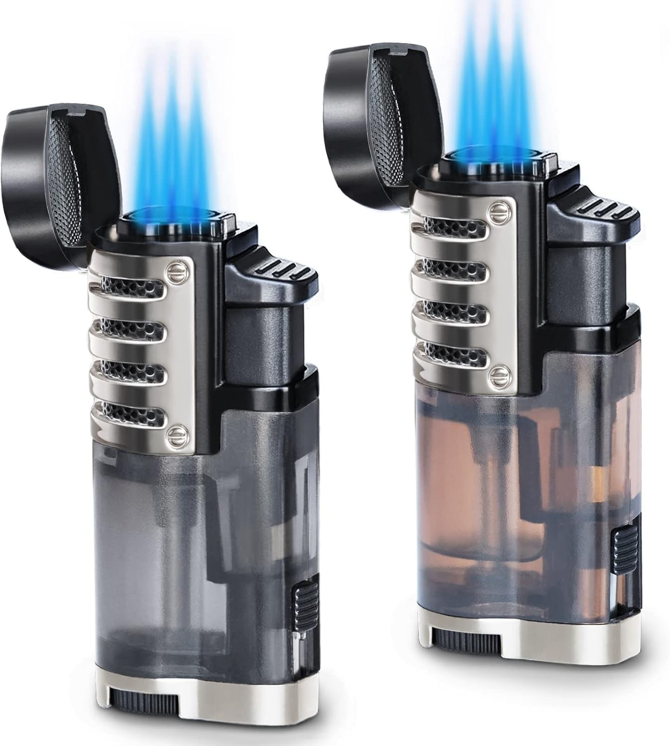 2 Pack Triple Jet Flame Butane Torch Lighters Refillable But