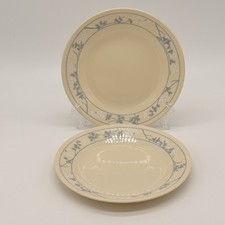 2 Corelle First of Spring Bread & Butter Dessert Plate Beige Blue Floral 6 3/4"