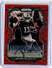 2020 Prizm Football Henry Ruggs Iii Rookie Auto Red Wave 118/149