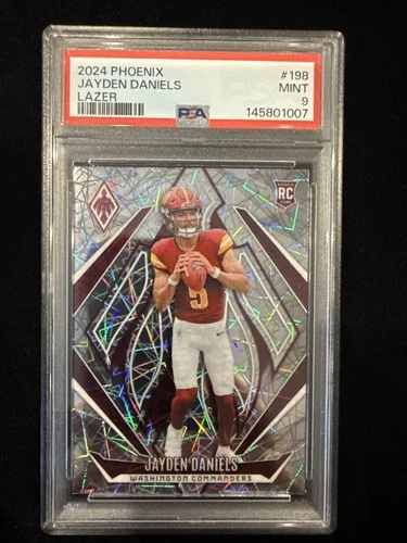 2024 Phoenix Jayden Daniels RC PSA 9 Lazer Prizm Rookie #198 Commanders