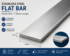 Stainless Steel Flat Bar Grade 304 1M Various Sizes Metal Strip UK