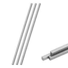 3Pcs Square Steel Key Stock, 3/16" x 3/16" x 8" 45 Cold-Drawn Square Steel Rod