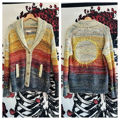 Anthropologie Pilcro Sunset Ombre Shawl Cardigan Sweater Chunky