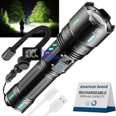 20000 Lumen Flashlight Rechargeable, High Powered Flashlights High Lumens with 5