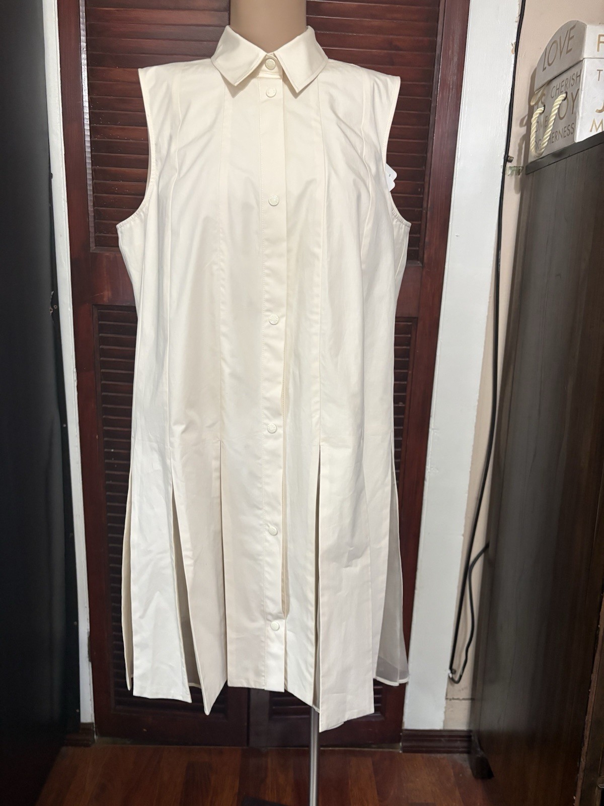 Moncler Pleated Poplin & Silk Organza Mini Shirt Dress W/ Shorts 100% Authentic thumbnail 8